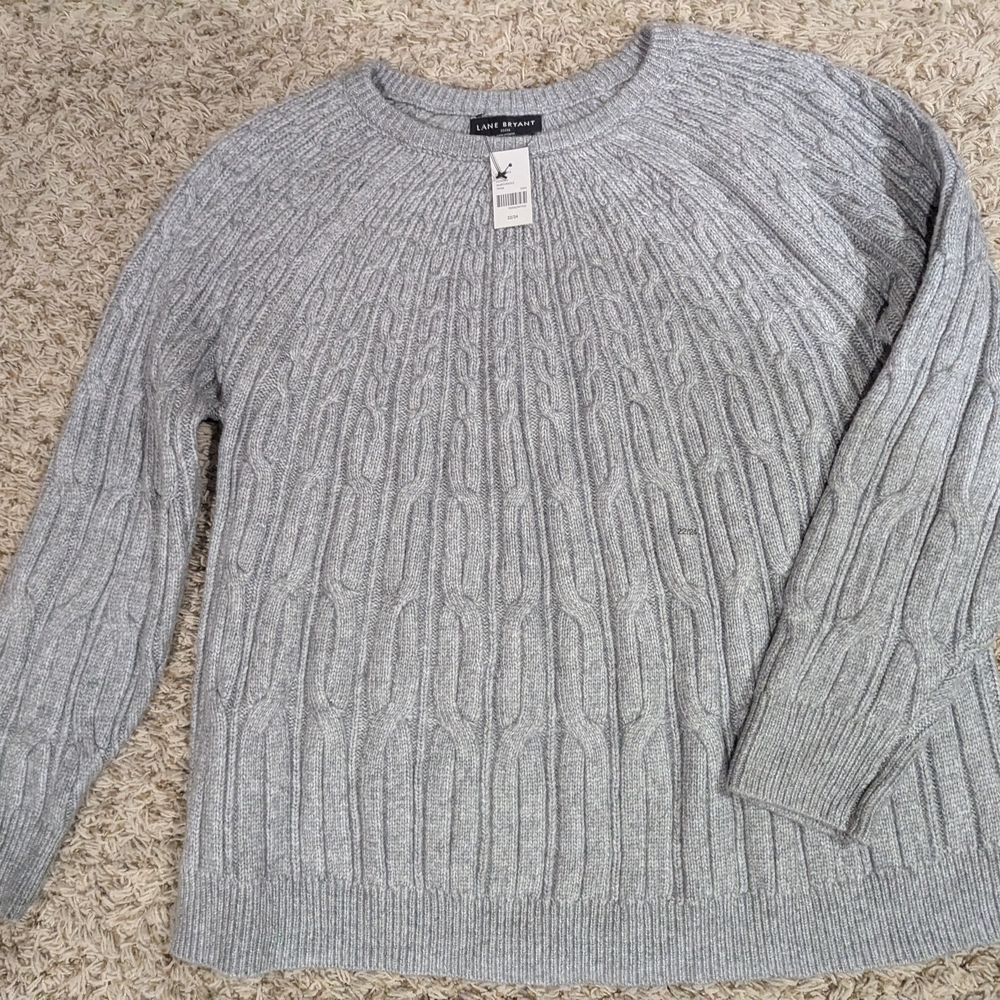 Gray Cable Knit Sweater
